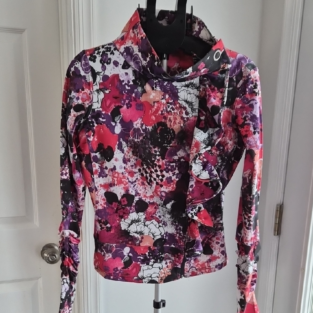 Karma Multicolor Floral Athletic Full Side Zip Jacket